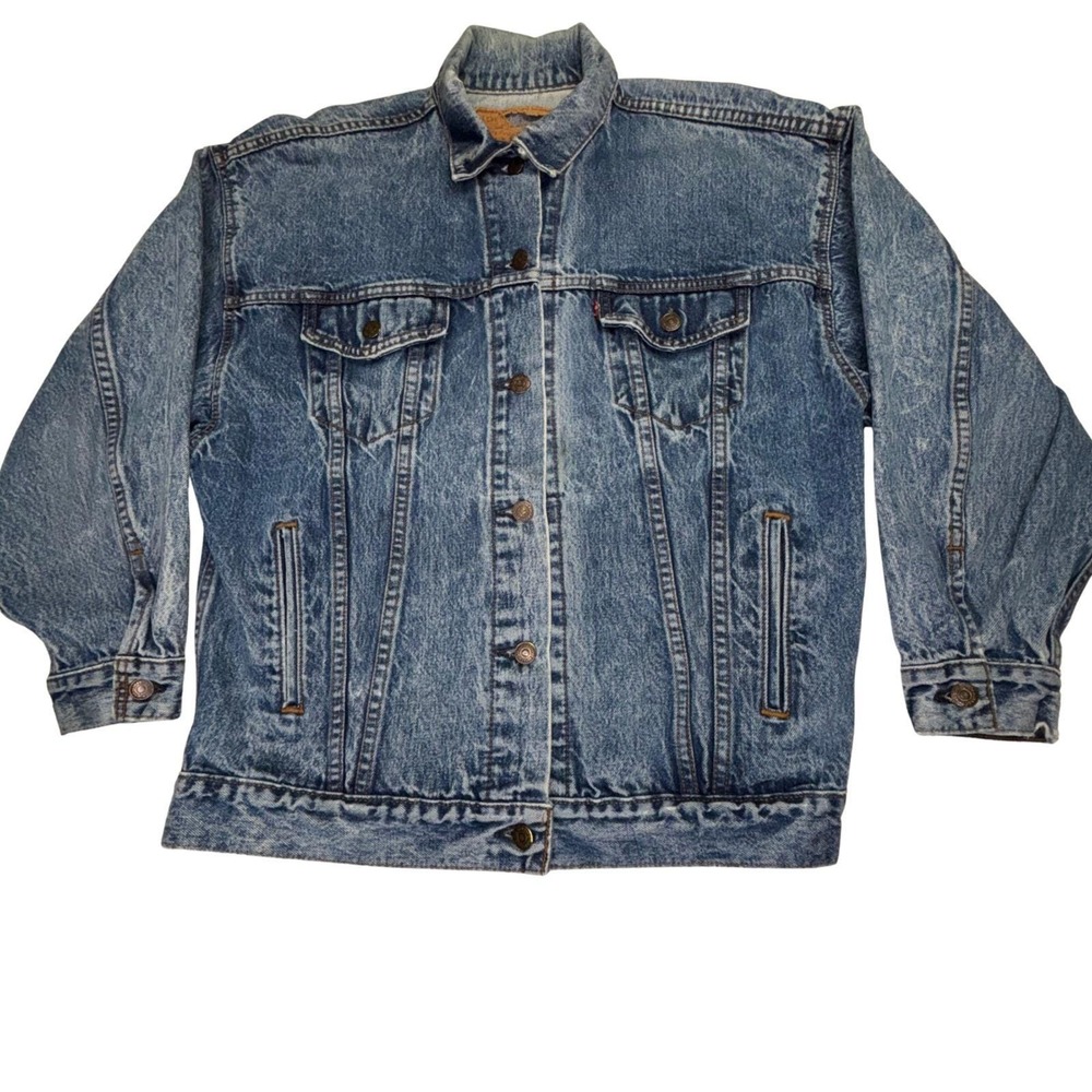 Vtg Levi's 77930 1212 Denim Jacket USA Made Acid‎ Wash Trucker Medium Type III